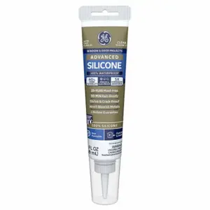 GENERAL ELECTRIC 2810435 Silicone Sealant, Advanced Silicone, Clear, 2.8 Oz, Tube, 301% To 500% Elongation Range | CP6LJJ 22N763