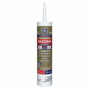 GENERAL ELECTRIC 2812565 Silicone Sealant, Advanced Silicone, White, 10 Oz, Cartridge | CP6JTR 3LA49