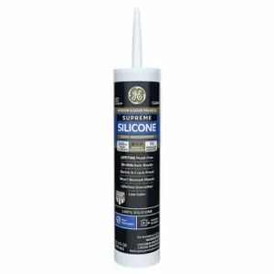 GENERAL ELECTRIC 2814816 Silicone Sealant, Supreme Silicone, Clear, 10 Oz, Cartridge, 301% To 500% Elongation Range | CR3BGM 5PWD2