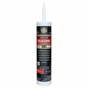 GENERAL ELECTRIC 2822051 Silicone Sealant, Supreme Silicone, Clear, 10 Oz, Cartridge, 301% To 500% Elongation Range | CP6JUC 5PWD3