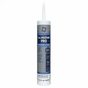 GENERAL ELECTRIC 2863819 Acrylic Latex Sealant, All Weather Pro, Clear, 10 oz Container Size, Cartridge | CP6LJC 2XKD3