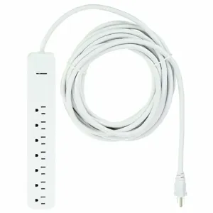 GENERAL ELECTRIC 36361 Surge Protector Outlet Strip, 25 Feet, White, No. of Total Outlets 7 | CD3TZZ 53TZ14