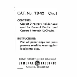 GENERAL ELECTRIC TD42 Raintight Hub, Gold And Plus Load Centers Circuit Breakers, 6.25 Inch Width | CP6JUK 32WR65