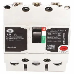 GENERAL ELECTRIC TEYD3015B Circuit Breaker 15a 3p 277/480vac 25ka | AG2VGT 32HZ23