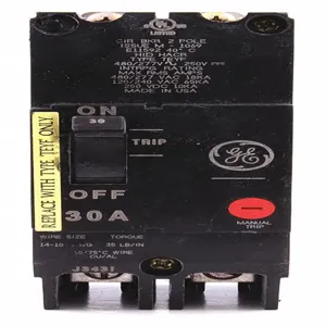 GENERAL ELECTRIC TEYF230 Circuit Breaker 30a 2p 277/480vac 18ka | AG2VKE 32HZ80