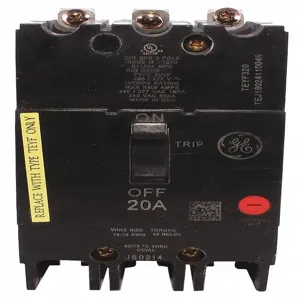 GENERAL ELECTRIC TEYF320 Circuit Breaker 20a 3p 277/480vac 18ka | AG2VKQ 32HZ91