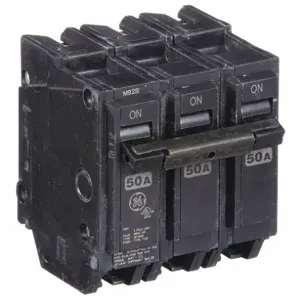 GENERAL ELECTRIC THQL32050 Molded Case Circuit Breaker, 3 Pole, 3 Phase, 50A, 240VAC | CE6KNU