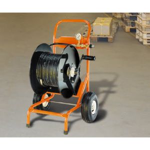 GENERAL PIPE CLEANERS 113170 Reel Cart, 2 Wheel Cart, 300 Feet Hose Reel, Pressure Gauge, Shut-Off Valve | CH6DUG CM-300