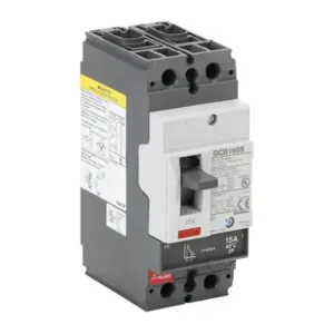 GLADIATOR GCB100S-2FF15LL Molded Case Circuit Breaker, 100A Frame, 15A, 600Y/ 480 VAC/ 250 VDC, 2-Pole | CV7TWG