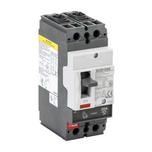 GLADIATOR GCB100S-2FF20LL Molded Case Circuit Breaker, 100A Frame, 20A, 600Y/ 480 VAC/ 250 VDC, 2-Pole | CV7TWH