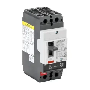 GLADIATOR GCB100S-2FF40LL Molded Case Circuit Breaker, 100A Frame, 40A, 600Y/ 480 VAC/ 250 VDC, 2-Pole | CV7TWL