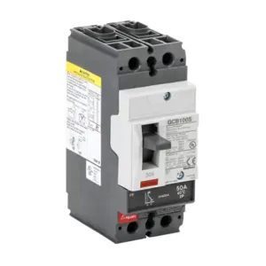 GLADIATOR GCB100S-2FF50LL Molded Case Circuit Breaker, 100A Frame, 50A, 600Y/ 480 VAC/ 250 VDC, 2-Pole | CV7TWM