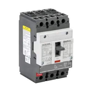 GLADIATOR GCB100S-3FF30LL Molded Case Circuit Breaker, 100A Frame, 30A, 600Y/ 480 VAC/ 500 VDC, 3-Pole | CV7TWX