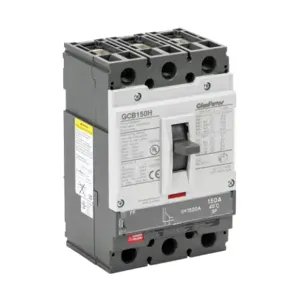 GLADIATOR GCB150H-3FF150LL Molded Case Circuit Breaker, 150A Frame, 150A, 600 VAC/ 600 VDC, 3-Pole | CV7TXH