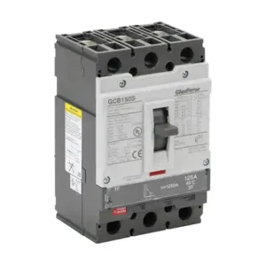 GLADIATOR GCB150S-3FF125LL Molded Case Circuit Breaker, 150A Frame, 125A, 600 VAC/ 600 VDC, 3-Pole | CV7TXJ