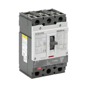 GLADIATOR GCB150S-3FF150LL Molded Case Circuit Breaker, 150A Frame, 150A, 600 VAC/ 600 VDC, 3-Pole | CV7TXK