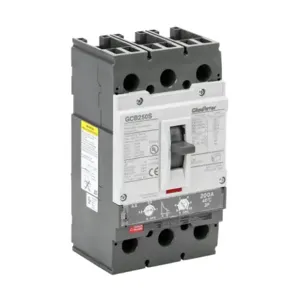 GLADIATOR GCB250S-3AA200LL Molded Case Circuit Breaker, 250A Frame, 200A, 600 VAC/ 600 VDC, 3-Pole | CV7TXQ