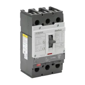 GLADIATOR GCB250S-3FF175LL Molded Case Circuit Breaker, 250A Frame, 175A, 600 VAC/ 600 VDC, 3-Pole | CV7TXT