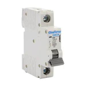 GLADIATOR GMCB-1B-15 Miniature Supplementary Protector, 15A, 277 VAC/ 60 VDC, 1-Pole, B Curve | CV7VWD