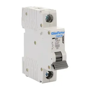 GLADIATOR GMCB-1B-20 Miniature Supplementary Protector, 20A, 277 VAC/ 60 VDC, 1-Pole, B Curve | CV7VWG