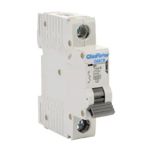 GLADIATOR GMCB-1B-8 Miniature Supplementary Protector, 8A, 277 VAC/ 60 VDC, 1-Pole, B Curve, Thermal Magnetic | CV7VWU