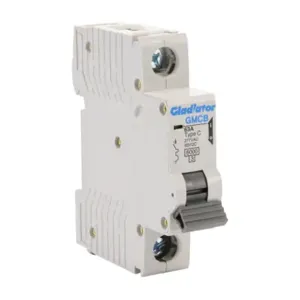 GLADIATOR GMCB-1C-63 Miniature Supplementary Protector, 63A, 277 VAC/ 60 VDC, 1-Pole, C Curve | CV7VXL