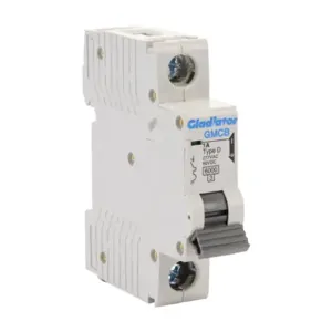 GLADIATOR GMCB-1D-1 Miniature Supplementary Protector, 1A, 277 VAC/ 60 VDC, 1-Pole, D Curve, Thermal Magnetic | CV7VXN