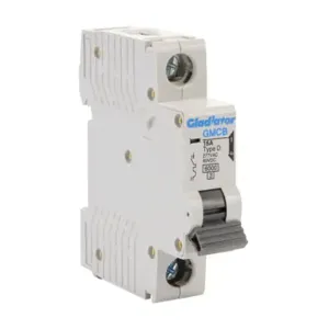 GLADIATOR GMCB-1D-15 Miniature Supplementary Protector, 15A, 277 VAC/ 60 VDC, 1-Pole, D Curve | CV7VXQ