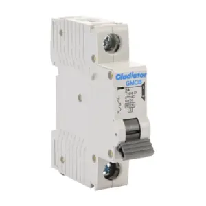 GLADIATOR GMCB-1D-2 Miniature Supplementary Protector, 2A, 277 VAC/ 60 VDC, 1-Pole, D Curve, Thermal Magnetic | CV7VXT