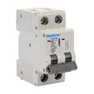 GLADIATOR GMCB-2B-40 Miniature Supplementary Protector, 40A, 480Y/ 277 VAC/ 125 VDC, 2-Pole, B Curve | CV7VYU