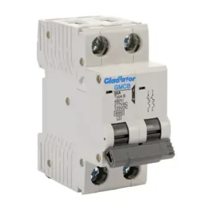 GLADIATOR GMCB-2B-50 Miniature Supplementary Protector, 50A, 480Y/ 277 VAC/ 125 VDC, 2-Pole, B Curve | CV7VYW