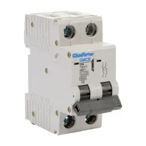 GLADIATOR GMCB-2C-10 Miniature Supplementary Protector, 10A, 480Y/ 277 VAC/ 125 VDC, 2-Pole, C Curve | CV7VZB