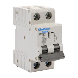 GLADIATOR GMCB-2C-32 Miniature Supplementary Protector, 32A, 480Y/ 277 VAC/ 125 VDC, 2-Pole, C Curve | CV7VZK