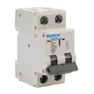 GLADIATOR GMCB-2C-6 Miniature Supplementary Protector, 6A, 480Y/ 277 VAC/ 125 VDC, 2-Pole, C Curve | CV7VZQ