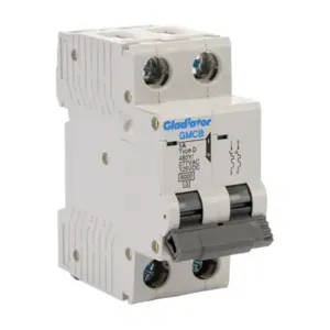 GLADIATOR GMCB-2D-1 Miniature Supplementary Protector, 1A, 480Y/ 277 VAC/ 125 VDC, 2-Pole, D Curve | CV7VZU