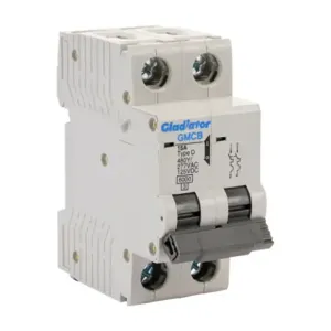 GLADIATOR GMCB-2D-15 Miniature Supplementary Protector, 15A, 480Y/ 277 VAC/ 125 VDC, 2-Pole, D Curve | CV7VZW