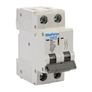 GLADIATOR GMCB-2D-16 Miniature Supplementary Protector, 16A, 480Y/ 277 VAC/ 125 VDC, 2-Pole, D Curve | CV7VZX