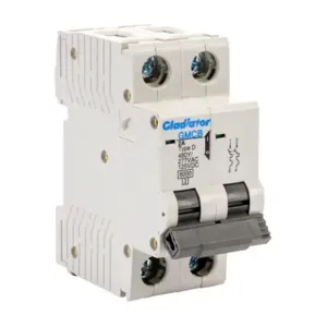 GLADIATOR GMCB-2D-2 Miniature Supplementary Protector, 2A, 480Y/ 277 VAC/ 125 VDC, 2-Pole, D Curve | CV7VZY