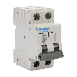 GLADIATOR GMCB-2D-8 Miniature Supplementary Protector, 8A, 480Y/ 277 VAC/ 125 VDC, 2-Pole, D Curve | CV7WAL