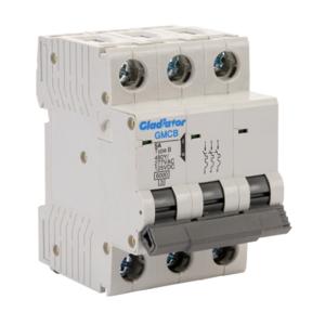 GLADIATOR GMCB-3B-5 Miniature Supplementary Protector, 5A, 480Y/ 277 VAC/ 125 VDC, 3-Pole, B Curve | CV7WBA