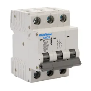 GLADIATOR GMCB-3B-5 Miniature Supplementary Protector, 5A, 480Y/ 277 VAC/ 125 VDC, 3-Pole, B Curve | CV7WBA