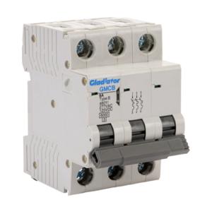 GLADIATOR GMCB-3B-6 Miniature Supplementary Protector, 6A, 480Y/ 277 VAC/ 125 VDC, 3-Pole, B Curve | CV7WBC