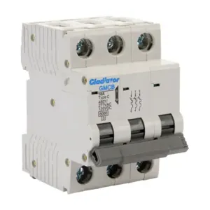 GLADIATOR GMCB-3C-10 Miniature Supplementary Protector, 10A, 480Y/ 277 VAC/ 125 VDC, 3-Pole, C Curve | CV7WBG