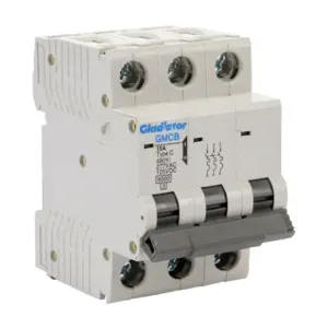 GLADIATOR GMCB-3C-15 Miniature Supplementary Protector, 15A, 480Y/ 277 VAC/ 125 VDC, 3-Pole, C Curve | CV7WBH