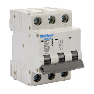 GLADIATOR GMCB-3C-16 Miniature Supplementary Protector, 16A, 480Y/ 277 VAC/ 125 VDC, 3-Pole, C Curve | CV7WBJ