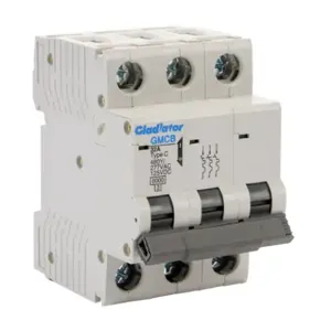 GLADIATOR GMCB-3C-32 Miniature Supplementary Protector, 32A, 480Y/ 277 VAC/ 125 VDC, 3-Pole, C Curve | CV7WBQ