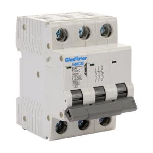 GLADIATOR GMCB-3C-63 Miniature Supplementary Protector, 63A, 480Y/ 277 VAC/ 125 VDC, 3-Pole, C Curve | CV7WBX