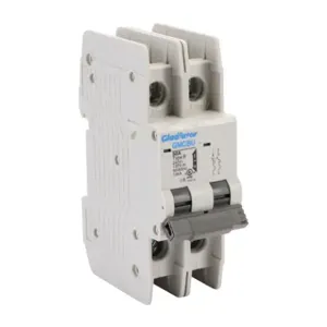 GLADIATOR GMCBU-2B-50 Miniature Circuit Breaker, 50A, 240 VAC/ 125 VDC, 2-Pole, B Curve, Thermal Magnetic | CV7FFX