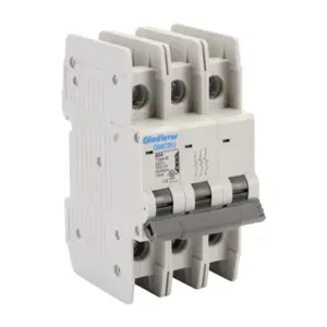 GLADIATOR GMCBU-3B-40 Miniature Circuit Breaker, 40A, 240 VAC/ 125 VDC, 3-Pole, B Curve, Thermal Magnetic | CV7FJA