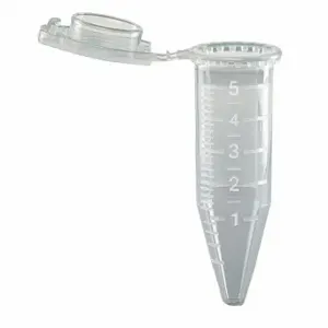 GLOBE SCIENTIFIC 111578 Centrifuge Tube, 5 ml Labware Nominal Capacity, 0.2 to 5 ml, Clear, 200 Pack | CP6MLN 55NH40